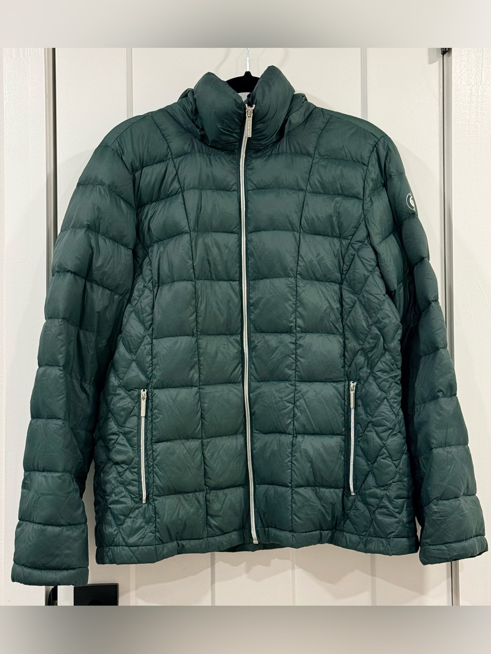 Michael Kors Forest Green Quilted Lightweight Puffer Jacket